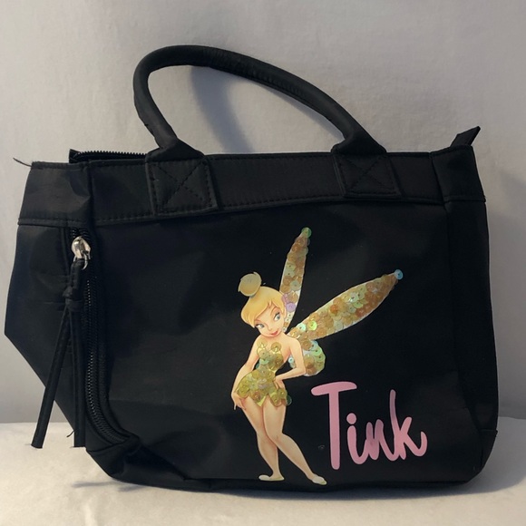 Disney Bags Disney Tinkerbell Purse Black With Sparkly Wings Poshmark
